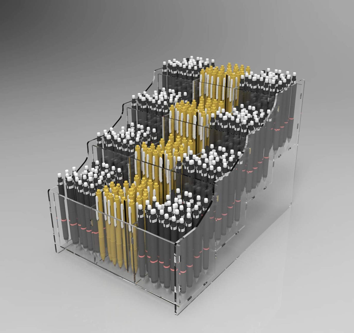 Espositore in Plexiglass Trasparente Porta Penne, Biro ed Evidenziatori | Made in Italy