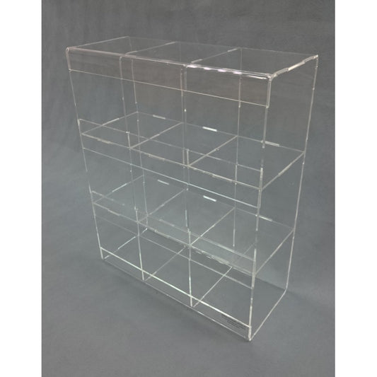 Espositore in Plexiglass a 9 Cubi – Display da Banco Multiscomparto per Schede, Biglietti e Materiale Promozionale