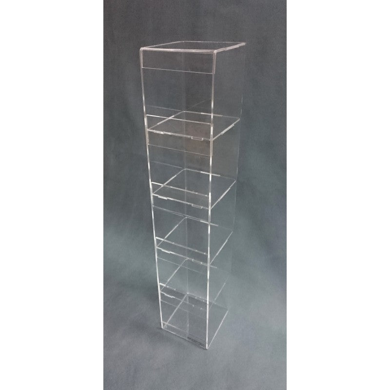 Plexiglass Display with 5 Vertical Cube Pockets – Holder for Cards, Leaflets, Tickets and Documents