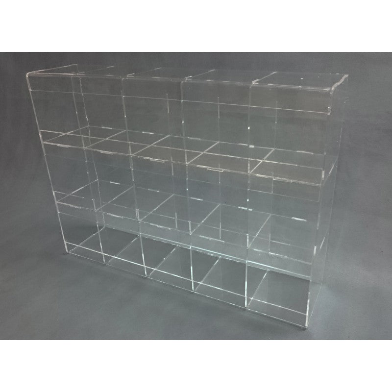 Espositore in Plexiglass con 15 Tasche Orizzontali a Cubo – Porta Schede, Depliant, Biglietti e Documenti