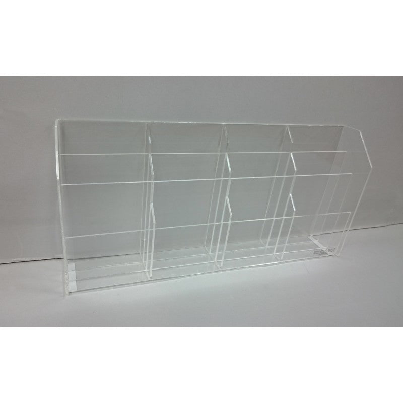 Plexiglass Countertop Display with 12 Mixed Pockets – Holder for Cards, Tickets, Leaflets and Documents