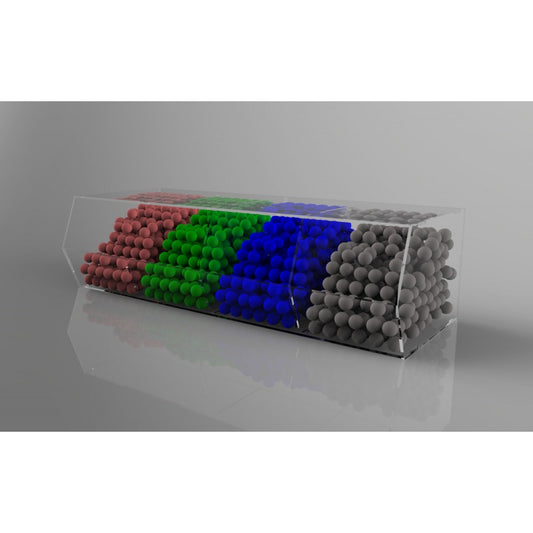 Contenitore espositore porta caramelle a bocca di lupo in plexiglass, 4 scomparti.