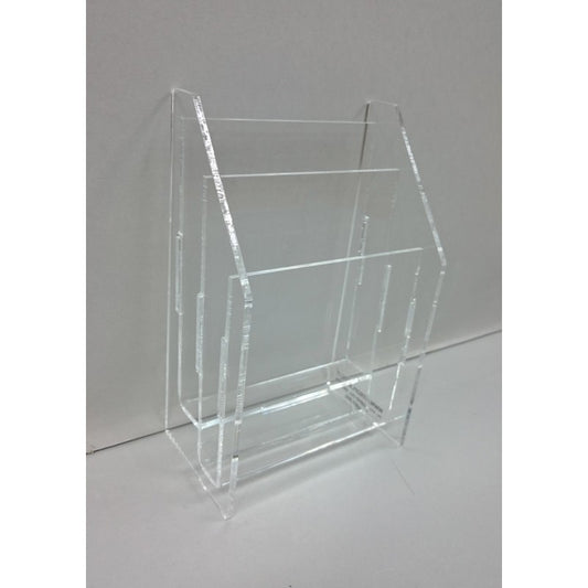 Espositore in Plexiglass da Banco a 2 Alzate Verticali – Display per Schede, Biglietti, Volantini e Documenti