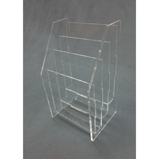 Espositore da Banco in Plexiglass con 5 Alzate Verticali – Display per Schede, Biglietti e Materiale Promozionale