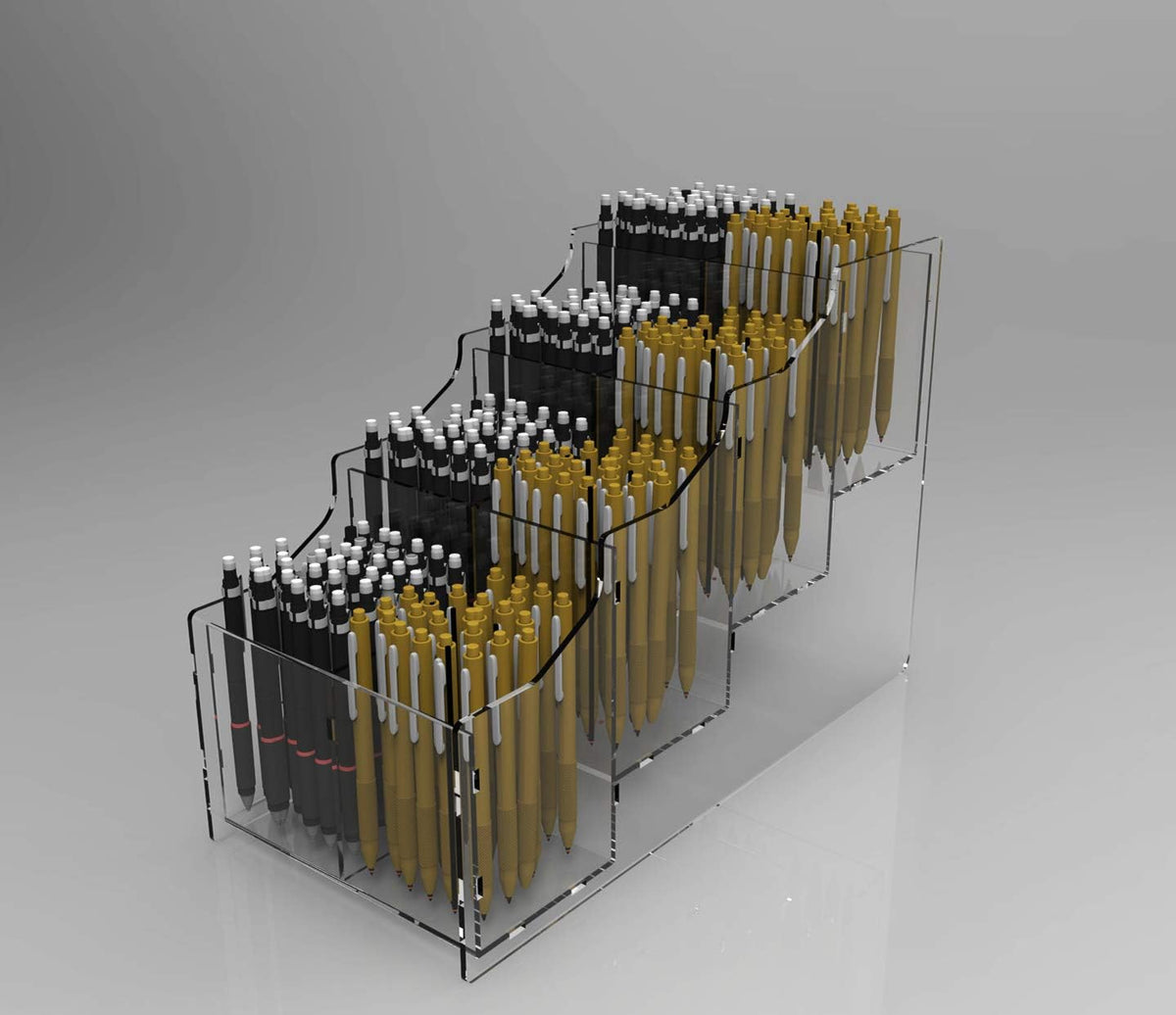 Espositore in Plexiglass Trasparente Porta Penne, Biro ed Evidenziatori | Made in Italy