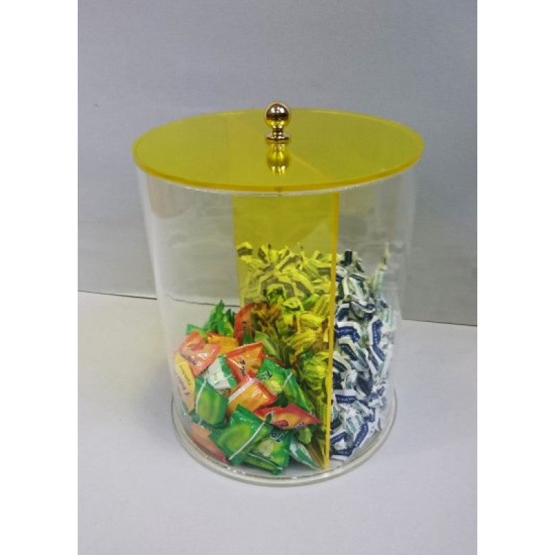 Zylindrischer Bonbonbehälter aus Acrylglas – Aufbewahrungsglas für Bonbons, Kekse, Taralli und Snacks