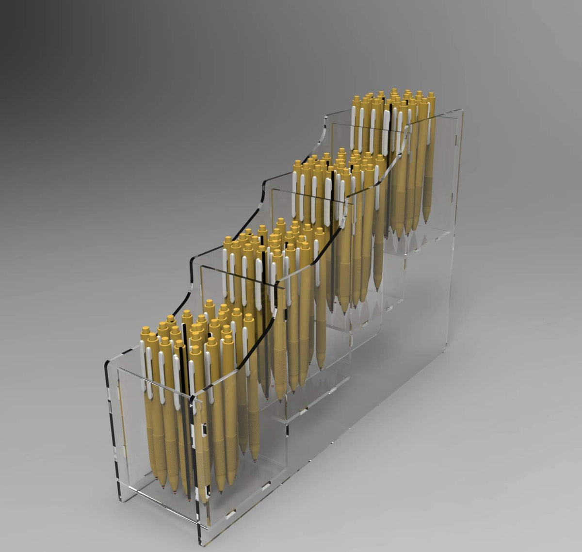 Espositore in Plexiglass Trasparente Porta Penne, Biro ed Evidenziatori | Made in Italy