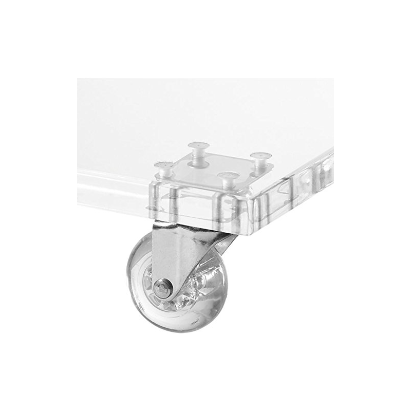 Tavolino Servitore da Divano in Plexiglass con Ruote Trasparenti – Carrello, Comodino e Tavolino da Salotto