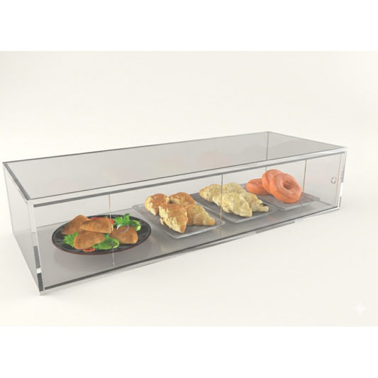 Vetrina Porta Brioche e Alimenti in Plexiglass Trasparente 100 cm – Espositore da Banco per Bar, Pasticcerie e Buffet